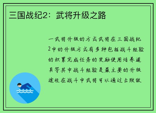 三国战纪2：武将升级之路